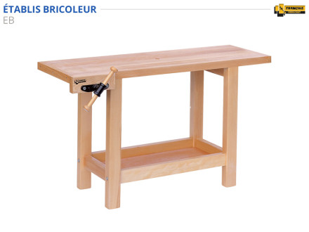 Établi bricoleur, établi de bricoleur, bois massif, hêtre massif, professionnel