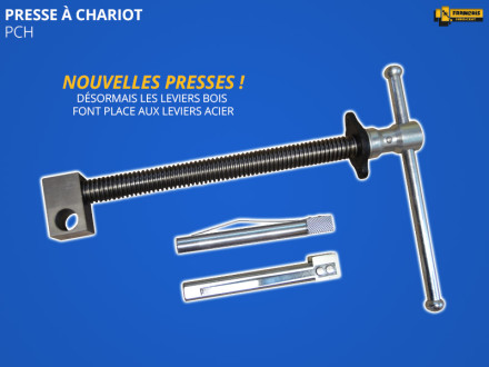 Presse à chariot PCH pour établi mécanisme à vis fonte et acier massif qualité professionnelle broche d'établis avec poteaux de serrage - butée d'établi inclus nouveau modèle