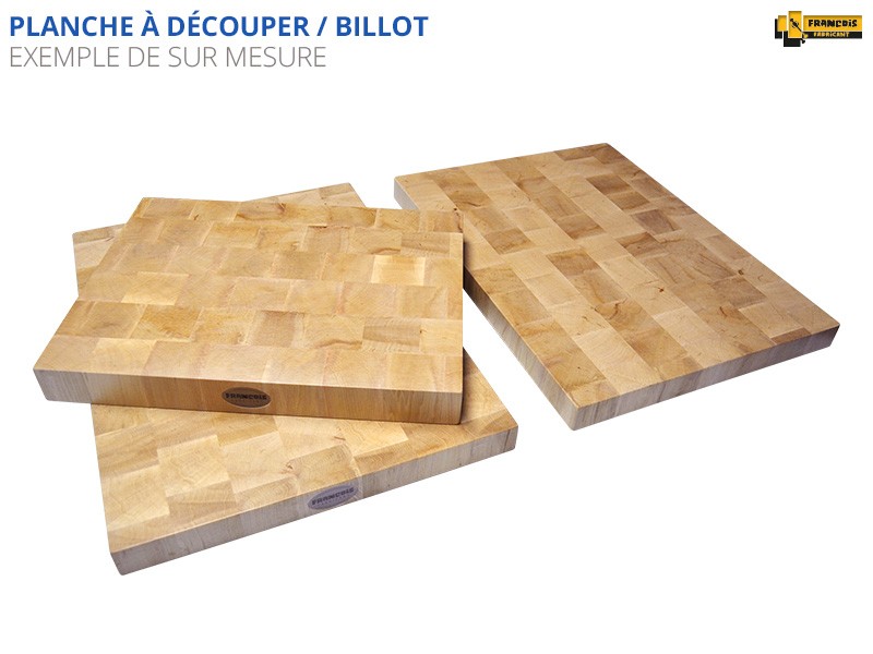 Planche à Découper Ancienne En Bois Massif - Billot De Boucher Avec Rebords, Occasion Bon état
