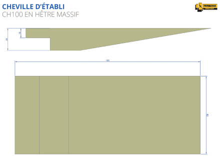 Cheville en bois de hêtre pour établi bijoutier horloger hêtre massif qualité professionnelle