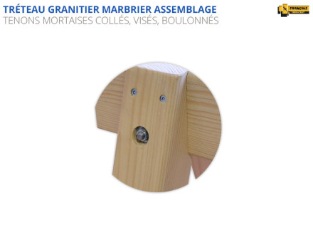 Tréteaux bois, tréteaux sur mesure, tréteaux granitier, tréteaux marbrier, tréteau granitier bois massif, sapin massif, tréteaux professionnel, qualité professionnelle, standard et sur mesure