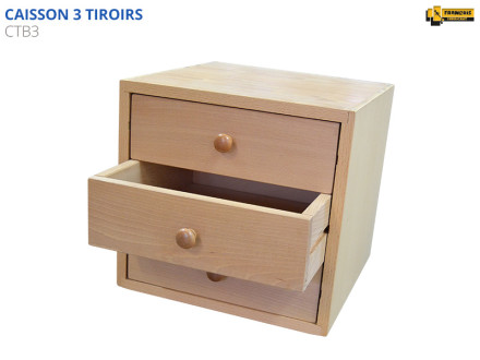 Caisson 3 tiroirs en bois hêtre accessoire pour établis standard et sur mesure