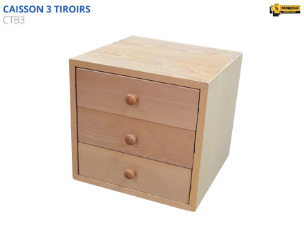 Caisson 3 tiroirs en bois hêtre accessoire pour établis standard et sur mesure