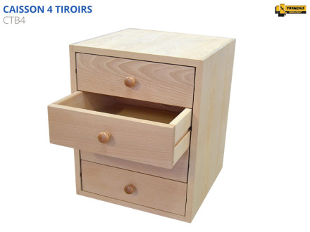 Caisson 4 tiroirs en bois hêtre accessoire pour établis standard et sur mesure