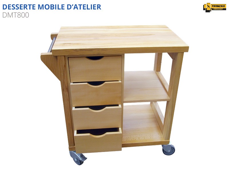 Servante d'atelier à 3 plateaux bois