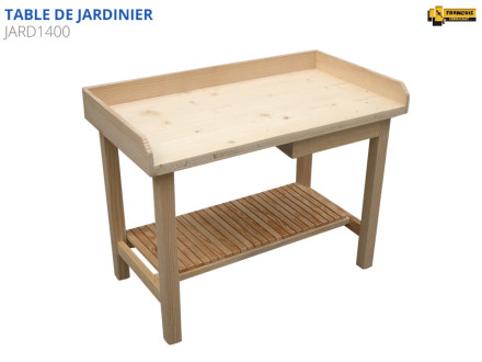 Table de rempotage, table de jardinage, table de jardinier, meuble de jardinier, bois massif, pin massif. Table de jardinier qualité professionnelle. Table de jardinier standard et sur mesure