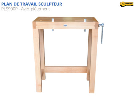 Plan de travail sculpteur professionnel, plateau de sculpteur professionnel avec presse et piétement, fabrication standard et sur mesure