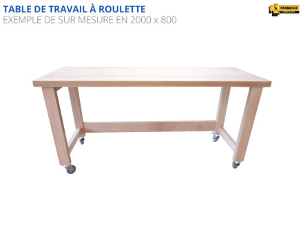 Table de travail, poste de travail, bois massif, essence hêtre massif, qualité professionelle, fabrication sur mesure