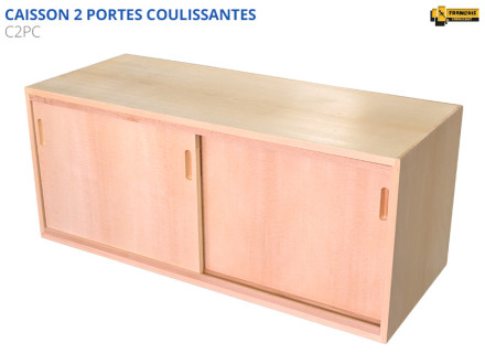 Caisson d'établi 2 portes coulissantes en bois hêtre massif. Accessoire pour établis standard et sur mesure