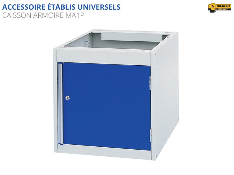 Caisson pour tables de travail, fermeture centrale, avec