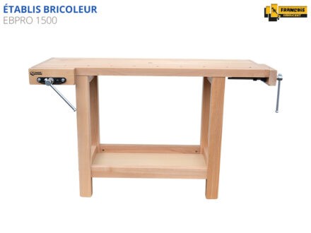 Établi bricoleur, établi de bricoleur, bois massif, hêtre massif, professionnel